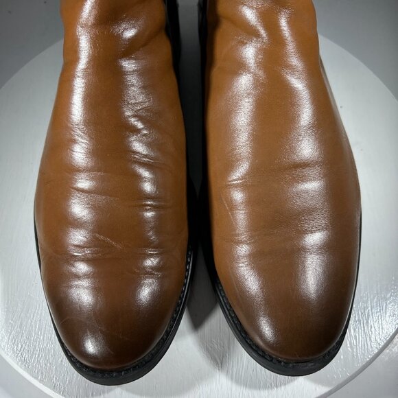 Arturo Calle Mens Size 10 Leather Dress Ankle Chelsea Boots Brown Shoes Slip On - Picture 4 of 12
